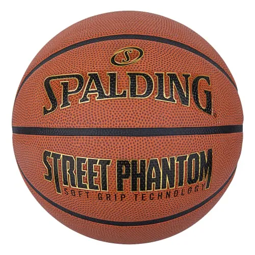 Spalding Street Phantom Basketball - Size 7 - Orange - Outdoor Basketball aus Gummi für besseren Halt und optimale Spieleigenschaften, ideal für Streetball-Aktionen.