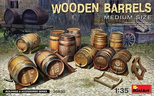 Miniart 35630 - 1:35 Wooden Barrels. Medium Size - Neu