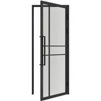 inova wohnen Zimmertür Glastür Designfelder Klarglas Komplett Set - Moderne Zimmertür im Loftstil mit 4 mm Sicherheitsglas und pulverbeschichtetem Stahlrahmen. Einfache Montage und hohe Stabilität sorgen für ein offenes Raumgefühl. Ideal für jeden Wohnraum.