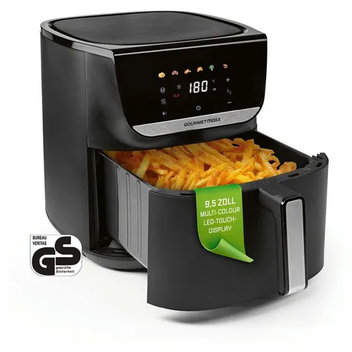 GOURMETmaxx Heißluftfritteuse 7,5l - Fritteusen mit 1700 Watt Leistung und LED-Touch-Display, ideal für fettfreies Frittieren von Pommes und Steak – gesund und lecker!