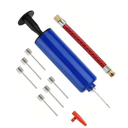 Luftpumpe Ballpumpe Ventiladapter Inflator mit 7 Nadeln 1 Düsen und 1 Ventil Adapter für Handball ，Basketball, Fußball, Volleyball, Rugby Ball, Luftballons, Swimming Ring und Andere Aufblasbare Bälle