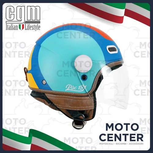 Halbschalenhelm CGM 191G Pix Sprint Himmelblau Orange Matt Größe XL (58 Cm.)