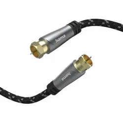 Hama TV-Antennenkabel SAT-Kabel 1,5 m - 120dB vierfach geschirmt mit Ferritkern für klaren TV-Empfang ohne Signalverluste