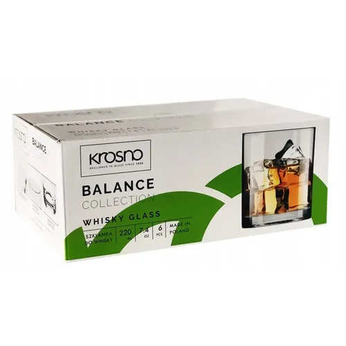 Krosno BALANCE Whiskygläser Trinkgläser Whiskybecher Set 220 ML