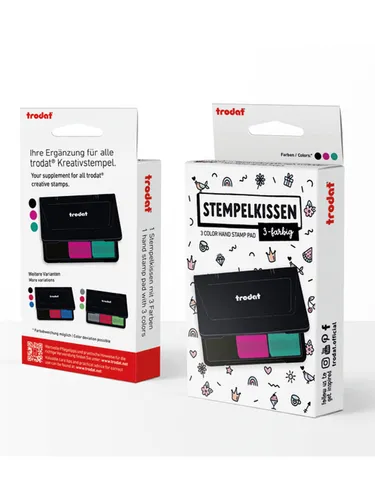 trodat Handstempelkissen in Schwarz/ Purpur/ Grün, Rosa/schwarz/Grün, Damen