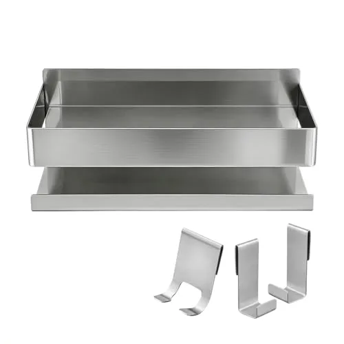 RMNKTHC Duschablage ohne Bohren 23 x 9 x 7,5 cm – Selbstklebender Duschkorb | Duschregal aus Edelstahl, rostfreies Badezimmerregal, platzsparende Aufbewahrung für Shampoo und Duschgel