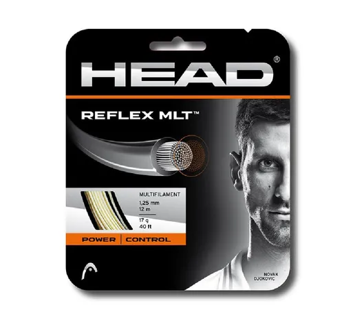 Head Tennissaite Reflex MLT - Armschonend mit hervorragendem Touch - Tennissaiten in natur, 12m Set, mit innovativer Multifilament-Struktur für optimale Power und fantastisches Gefühl, ideal für schmerzfreies Spiel.