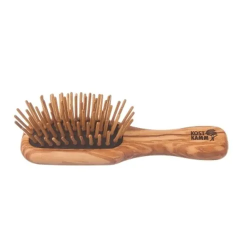 Kost Kamm Mini Holzbürste mit Holznoppen - Haarstyling Geräte & Styling Zubehör, perfekt für sanftes Entwirren und gesundes Haar mit natürlichen Holznoppen.