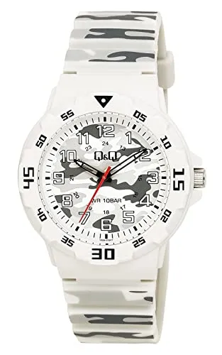 Q&Q Herren-Uhr Silikon Armband Dornschließe 10 Bar Analog Quarz