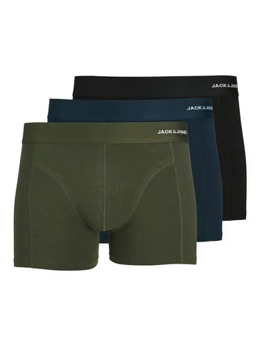 Jack & Jones Herren Boxershort JACBASIC BAMBOO TRUNKS 3er Pack - Herrenunterhosen im 3er-Pack, aus weichem Viskosegemisch, ideal für Komfort und Bewegungsfreiheit, mit Logo im Bund.