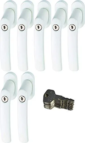 ABUS FG200 W SB abschließbarer Fenstergriff, weiß im Set 7 Stück