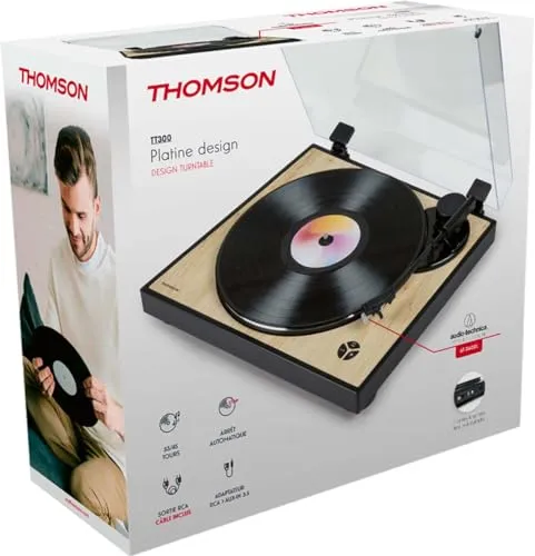 THOMSON Platine Tourne-Disques schwarz und Holz von Thomson