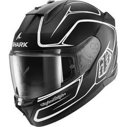 Shark D-Skwal 3 Drone Helm, schwarz-weiss, Größe XS - Motorradhelm mit kratzfestem Visier und Sonnenvisier, ideal für Brillenträger und bietet optimalen Schutz und Komfort.