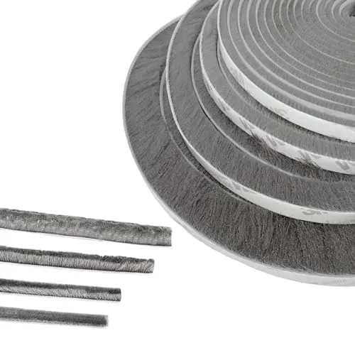 Bürstendichtung Selbstklebend, 5M(L) X 9mm(B) X 23mm(D), Bürstendichtungen, Bürstendichtungen Grau, Bürstenleiste Rolladen, Bürstendichtung Schiebetür, Rolladen Bürstendichtung