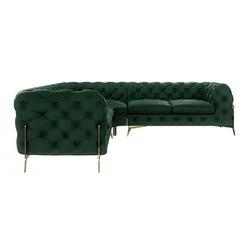 S-STYLE MÖBEL Chesterfield Ecksofa Nova in grün von S-STYLE MÖBEL