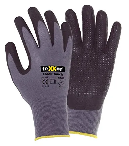  teXXor Handschuhe Montagehandschuhe Black Touch 12 x grau/schwarz 10 12 Paar