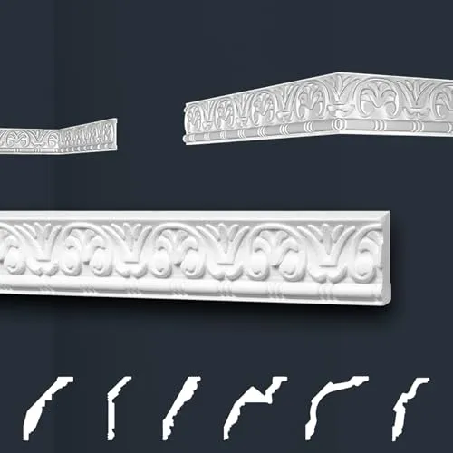 marbet design Stuckleiste B-10 - 50 Meter Sparpaket aus Styropor - Dekorative Zierleisten für einen stilvollen Wandabschluss! Leicht, formfest und überstreichbar, ideal für individuelle Raumgestaltung und perfekte Überdeckung von Unebenheiten.