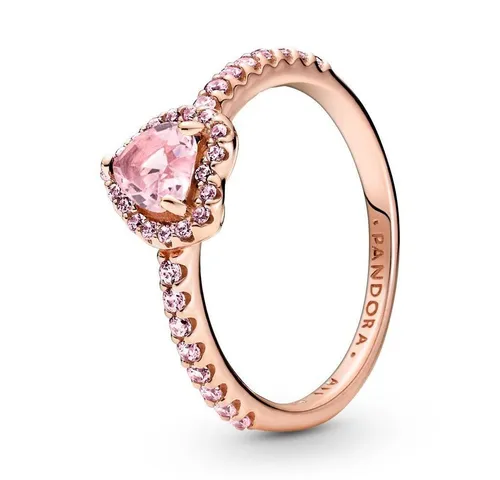 PANDORA Sparkling Elevated Heart Ring 188421C04-50 in pink von Pandora