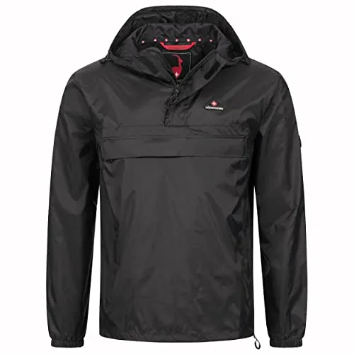 Höhenhorn Lepon Herren Jacke Windbreaker Schwarz Gr. XL - Funktionsjacke, wind- & wasserabweisend mit Kapuze, ideal für Wanderungen und Trekkingtouren. Leicht, mit Reißverschluss-Taschen für Sicherheit und Komfort.