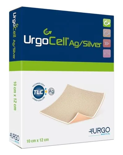 Urgocell Silver Non-Adhesive 6x6cm - 10 Stück - Arzneimittel zur Wundversorgung, ideal für exsudierende Wunden mit Infektionsrisiko, nicht haftend und besonders sanft zur Haut.