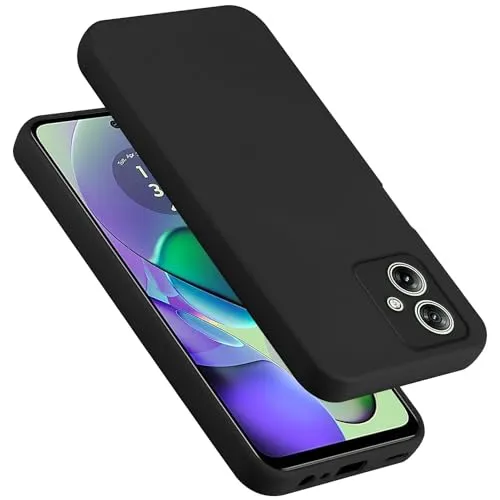 Cadorabo Hülle kompatibel mit Motorola Moto G54 Hülle Silikon Handyhülle für Moto G54 Case aus flüssigem Silikon- Kratzfeste und stoßfeste dünne TPU Schutzhülle - Liquid SCHWARZ