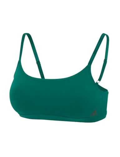 adidas Damen Scoop Bralette-Sport Active Micro Body Fit BH, dunkelgrün, XS