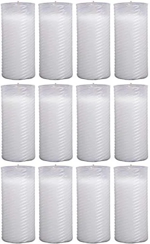 HS Candle Ersatzkerze N3 - 12er Pack in Weiß - Kerzen im Glas – Ideal für Grableuchten, mit einer Brenndauer von ca. 50 Stunden. Perfekt für eine würdevolle Erinnerung im Freien.