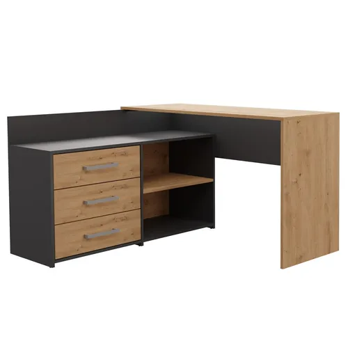 CDF Schreibtisch Dany | Anthrazit - Eiche Artisan - Kinderschreibtische mit minimalistischem Design und hoher Ausführungsqualität, ideal für Büro und Jugendzimmer, inklusive Montageanleitung im Paket.