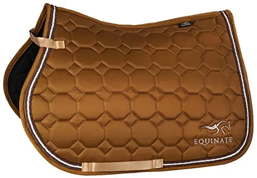 Equinate Satin Schabracke Madison Pony VS Vielseitigkeit Bronze - Schabracken für Ponys, edle Satin-Oberfläche mit atmungsaktiver Innenseite, perfekt für Vielseitigkeitsreiten und waschbar bei 30°C.