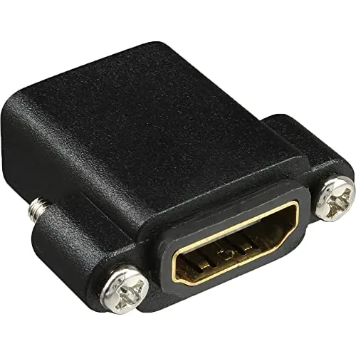 InLine 17600N HDMI Adapter - HDMI A Buchse Buchse mit Gewinde, vergoldete Kontakte für 4K2K kompatible Verbindungen