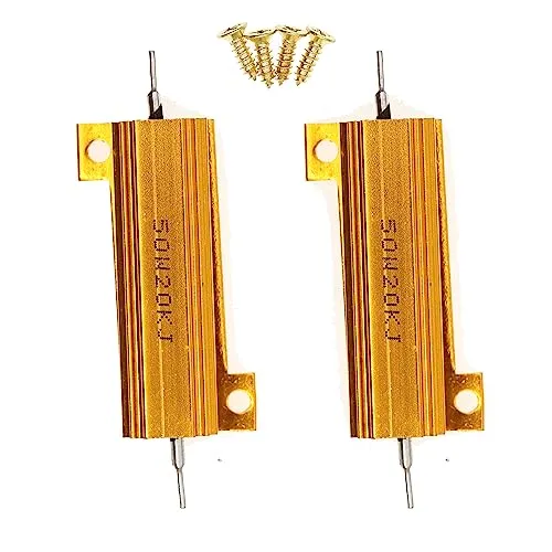 Stück 50W 20K Ohm Hochleistungs-Drahtwiderstand mit Aluminiumgehäuse und Schrauben 2