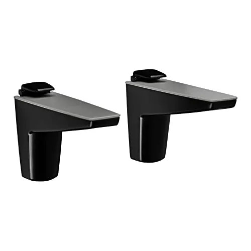 Paar Regalbodenträger MOON S schwarz Glasbodenträger Holzbodenträger Glasbodenhalter Regalhalter Tablarträger Tablarhalter Glashalter von SOTECH 1