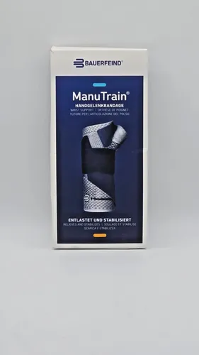 Manutrain Handgelenkbandage Größe 3 rechts titan - Handgelenkbandage zur Stabilisierung mit Massageeffekt für schnellere Heilung und Schmerzlinderung nach Verletzungen oder Sehnenscheidenentzündung.