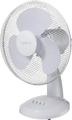 Sygonix Tischventilator 40 W – Effizienter Luftzirkulator - Ventilator mit 3 Geschwindigkeiten und 85° Schwenkfunktion, ideal für erfrischende Luftzirkulation im ganzen Raum.