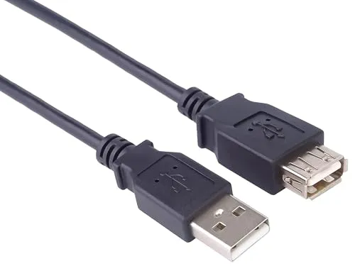 PremiumCord USB 2.0 Verlängerungskabel 5m, Datenkabel HighSpeed bis zu 480Mbit/s, Ladekabel, USB 2.0 Typ A Buchse auf Stecker, 2x geschirmt, Farbe schwarz, Länge 5m, kupaa5bk