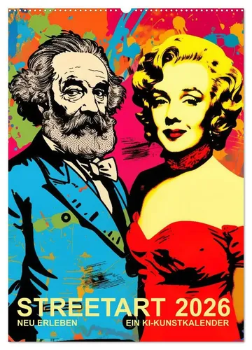 Frank Daske | STREETART Neu Erleben - KI-Kunstkalender 2026 - Kalender mit 14 Seiten, der die pulsierende Stimme der Stadt einfängt - urban und rebellisch. Ideal für Kunstliebhaber und Street Art Fans!
