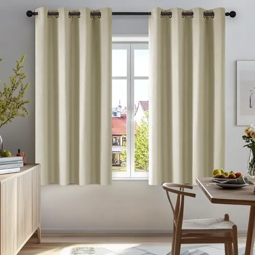 Deconovo Verdunkelungsvorhang 2er Set, Beige in beige von Deconovo