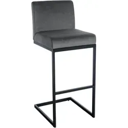 CLP Barhocker Hopewell Samtbezug in silber von CLP
