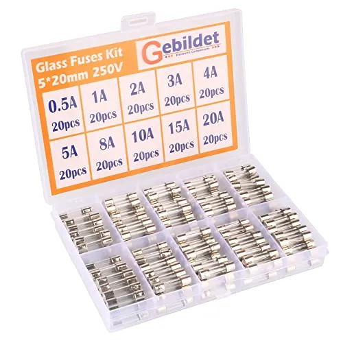 Gebildet 200 Stücke 5x20mm Schnelle Schlag Glassicherung, Fast-Schlag Glas Sicherungen Assortierte Kit, 0.5A 1A 2A 3A 4A 5A 8A 10A 15A 20A
