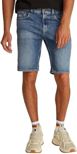 Tommy Jeans Herren Scanton Bi0134 Dm0dm20960 Shorts - Herren-Shorts mit 5 Taschen, aus weichem Denim für hohen Tragekomfort, ideal für den sommerlichen Alltag und ein lässiges Streetwear-Design.