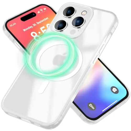 NALIA Magnet-Case für iPhone 16 Pro - Matt-Transparent & MagSafe Kompatibel - MATTEX (rutschfest, Stoßfest & Anti-Fingerabdruck) - Marke aus Berlin, Farbe:Weiß