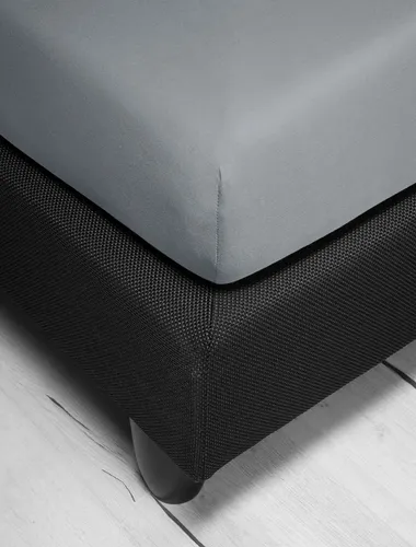 Irisette Spannbettlaken Jupiter 8 - Mako-Jersey, silberfarben - Bettlaken für Matratzen bis 25 cm Höhe, mit rundum Gummizug für perfekten Sitz und 100% Baumwolle für hohen Komfort, pflegeleicht und trocknergeeignet.