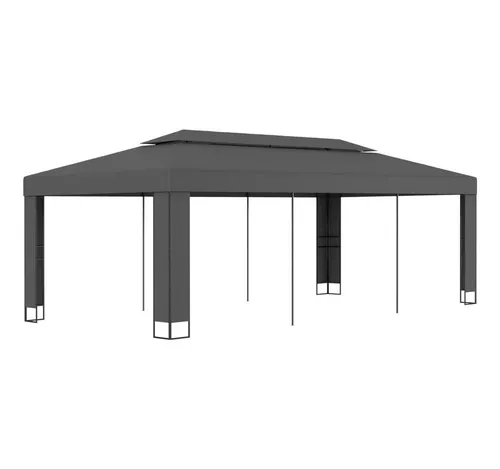 furnicato Pavillon Outdoor 3x6 m Anthrazit mit doppeltem Polyester-Dach - Stabiler Pavillon in Anthrazit mit doppeltem Dach für optimalen Wetterschutz. Ideal für Gartenpartys und Veranstaltungen, mit großzügigen Maßen von 3x6 m.