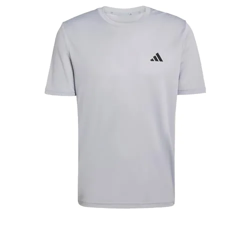 adidas Men's Workout Essentials Base 3-Stripes T-Shirt, Halo Silver/Black, L