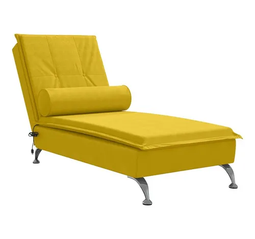 vidaXL Massage-Chaiselongue mit Nackenrolle in gelb von vidaXL