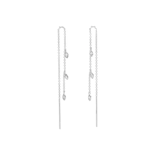 Amor Ohrhänger 925 Sterling Silber mit Zirkonia - Stylische 9 cm lange Durchzieher aus 925 Sterling Silber, ideal für Damen und junge Frauen. Perfekt als Geschenk in einer eleganten Schmuckbox.