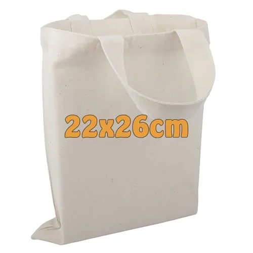 Cottonbagjoe | 25 kleine Apothekertaschen | perfekt zum Bemalen | mit Henkel |Jutebeutel | Geschenktasche | unbedruckt | Bauwolltasche | DIY | 22x26cm | kleine Stofftasche zum Basteln