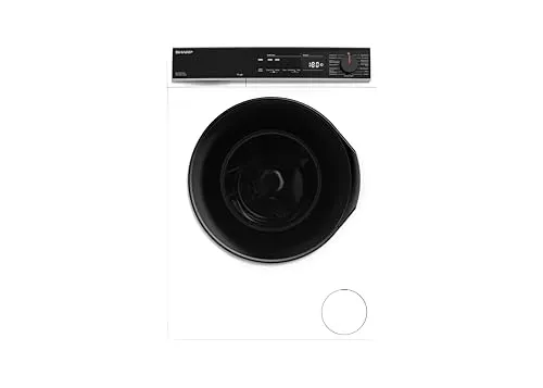 Sharp Waschmaschine ES-PRO914WA-DE, 9 kg, 1400 U/min - Waschmaschine mit AllergySmart-Funktion und Dampf für allergikerfreundliche Wäsche, Energieeffizienzklasse A und 9 kg Fassungsvermögen.