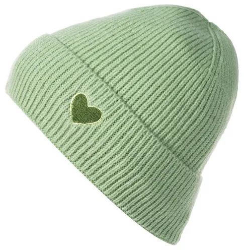 styleBREAKER Strickmütze Strick Beanie mit Herz Stickerei (1-St)