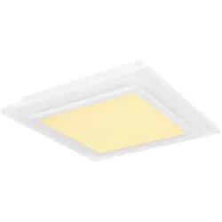 Dimmbare Deckenleuchte mit Fernbedienung - RGB Farbwechsel, 24W - Lampen: Elegante quadratische Deckenleuchte (44,3x44,3cm) mit RGB Farbwechsel und dimmbarer Funktion. Ideal für stimmungsvolle Beleuchtung in jedem Raum.